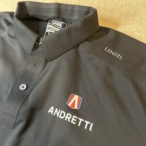 UNRL Golf Performance Pique Andretti Men’s Black Polo TWG Motorsports Large
